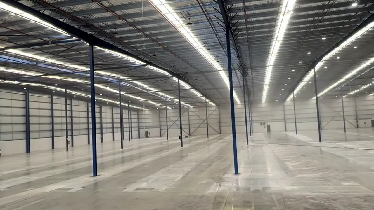 Newly built production hall after the post-construction clean